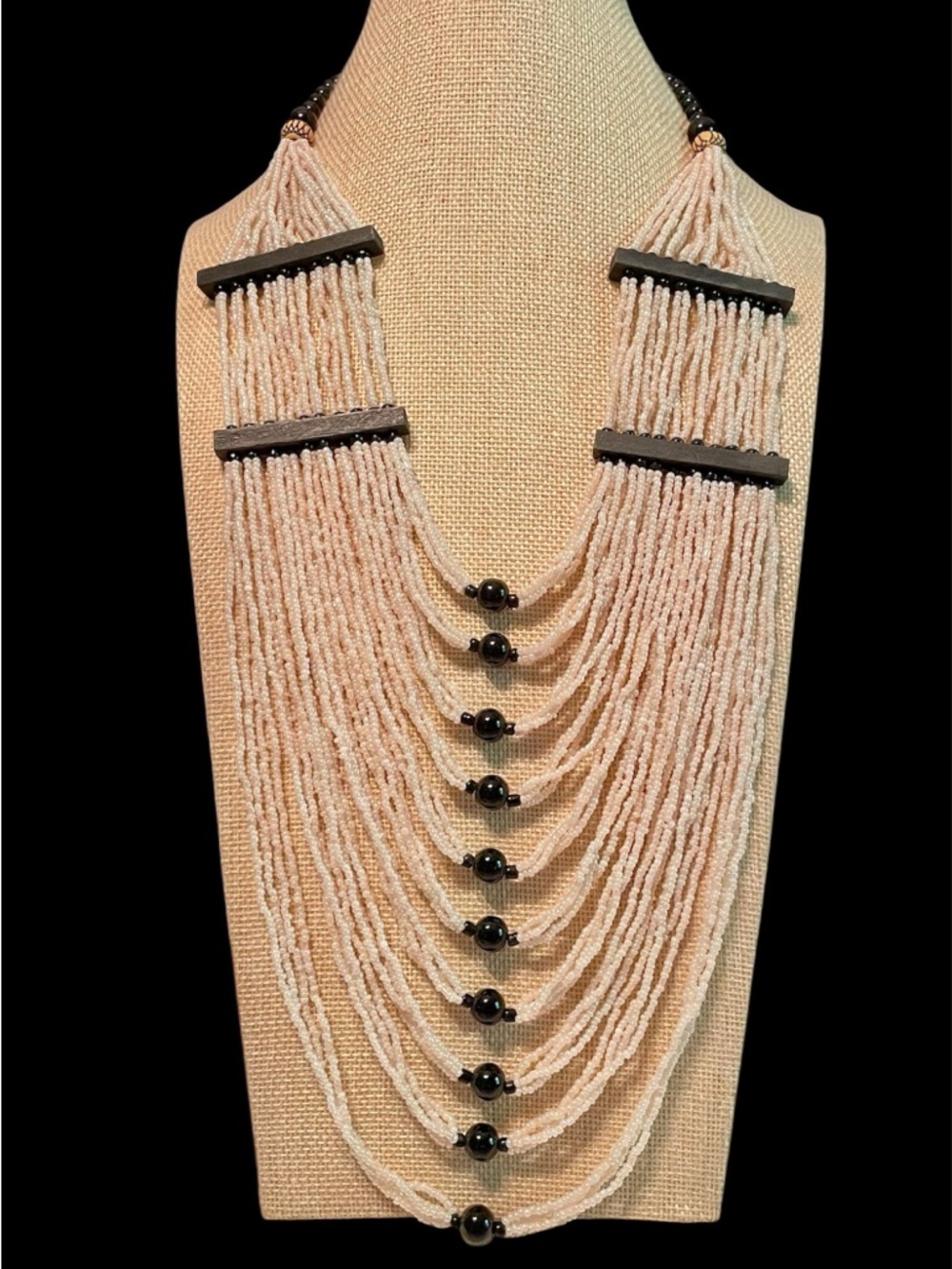 Ghanaian Glass Beaded Breastplate Necklace - Picture 1 of 6